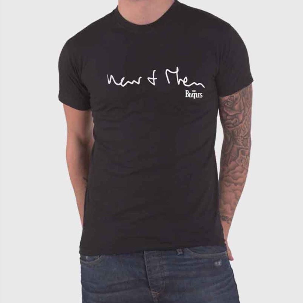 The Beatles Now & Then Handwritten T Shirt Black Large NWT IN PACKAGE
